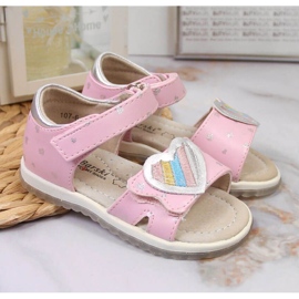 Sandale cu velcro S. Barski Jr. OLI152B roz 2