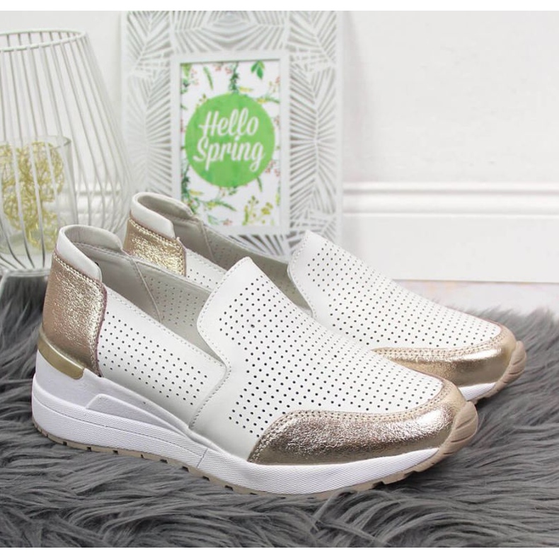 Tenisi ajurati din piele Filippo W PAW333B alb 2