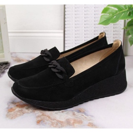Pantofi din piele cu lant Filippo W PAW337A negru 2