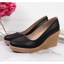 Pompi din piele pe pană Filippo W PAW339A negru 2
