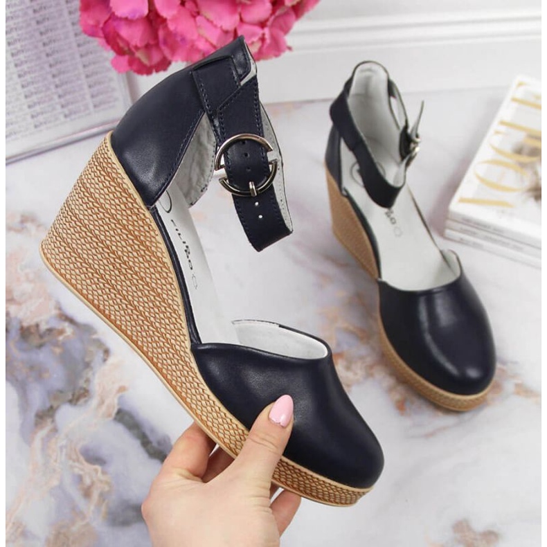 Sandale pe pană Filippo W PAW340B bleumarin albastru marin 1