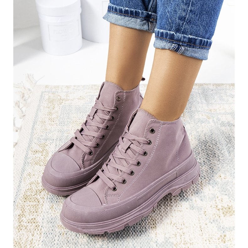 Tenisi violet până la glezne pe platforma Boyes 1 Tenisi violet până la glezne pe platforma Boyes 1
