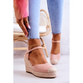 FW1 Espadrile de damă pe platformă împletită roz Canillo 2 FW1 Espadrile de damă pe platformă împletită roz Canillo 2