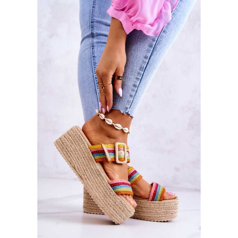 FJ1 Papuci De Dama Pe Platforma Multicolor Lazare 2