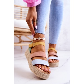 FS1 Sandale de damă cu cataramă din piele intoarsa Pastel Corestra multicolor 1 FS1 Sandale de damă cu cataramă din piele intoarsa Pastel Corestra multicolor 1