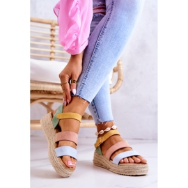 FS1 Sandale de damă cu cataramă din piele intoarsa Pastel Corestra multicolor 2 FS1 Sandale de damă cu cataramă din piele intoarsa Pastel Corestra multicolor 2