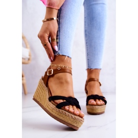 FB2 Sandale cu pană la modă Roseville negre negru 2