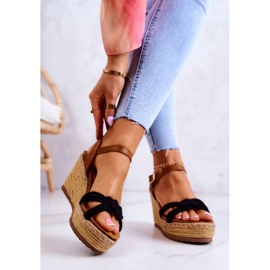 FB2 Sandale cu pană la modă Roseville negre negru 1