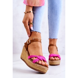 FB2 Sandale cu pană la modă Fuchsia Roseville roz 1