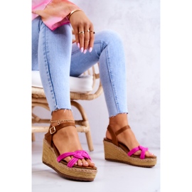 FB2 Sandale cu pană la modă Fuchsia Roseville roz 5