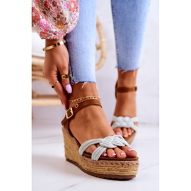 Sandale cu pană la modă, verde strălucitor Roseville 2