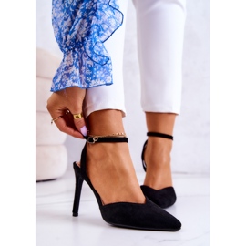 FB2 Tocuri Kharen din piele intoarsa neagra cu catarama negru 1