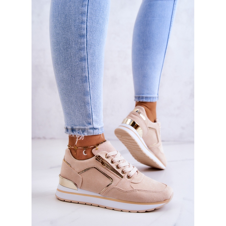 FB2 Pantofi sport din piele intoarsa pe platforma Riverside Bej Deschis 2