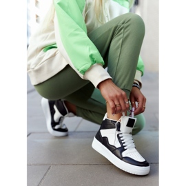 FG2 Pantofi sport de damă înalți alb și negru Megithoe 2