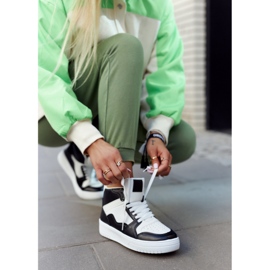 FG2 Pantofi sport de damă înalți alb și negru Megithoe 1