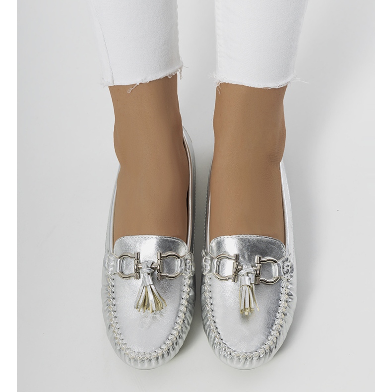 Mocasini de dama argintii Taylor 1