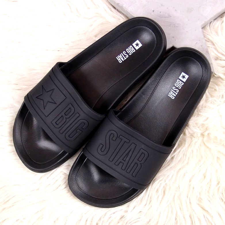 Papuci de damă Big Star Black DD274A271 negru de aur 2