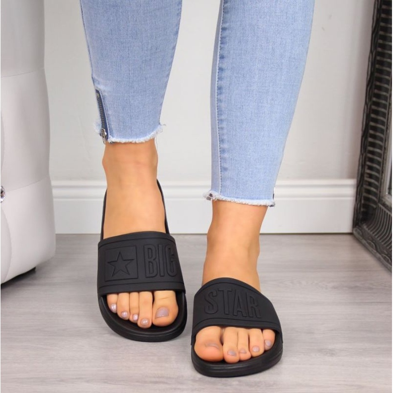 Papuci de damă Big Star Black DD274A271 negru de aur 3