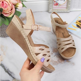 Sandale cu pană Jezzi W EVE350A bej 1