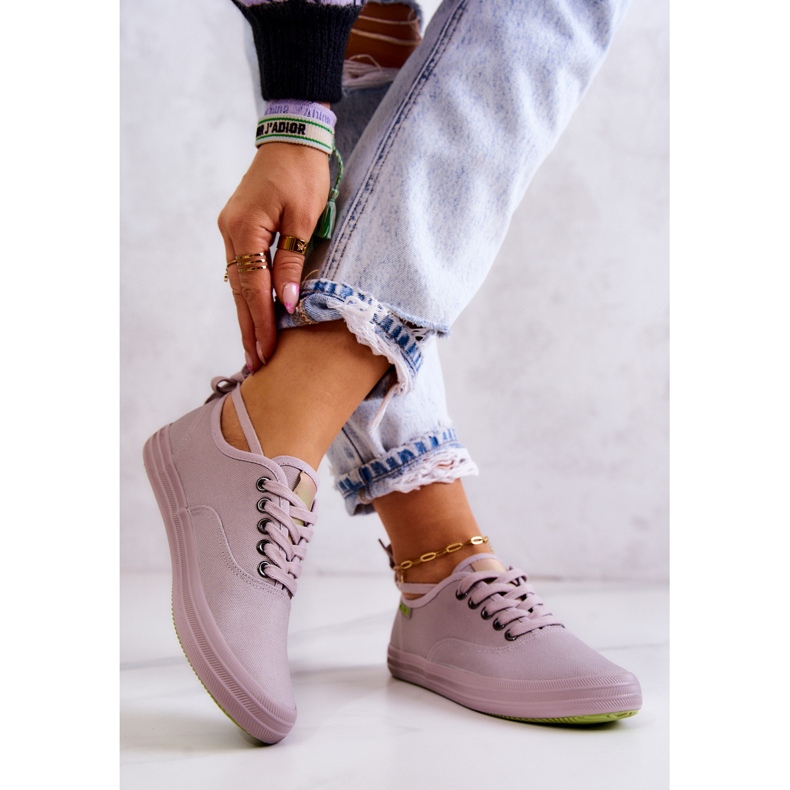 Pantofi de damă ușori Big Star JJ274264 gri roz 2