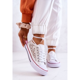 Tenisi de damă, albi, ajurati, Venture 1