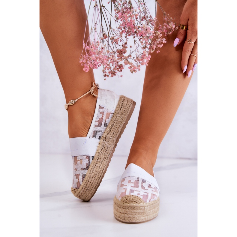 FE1 Espadrile albe Berkaley pentru femei 2