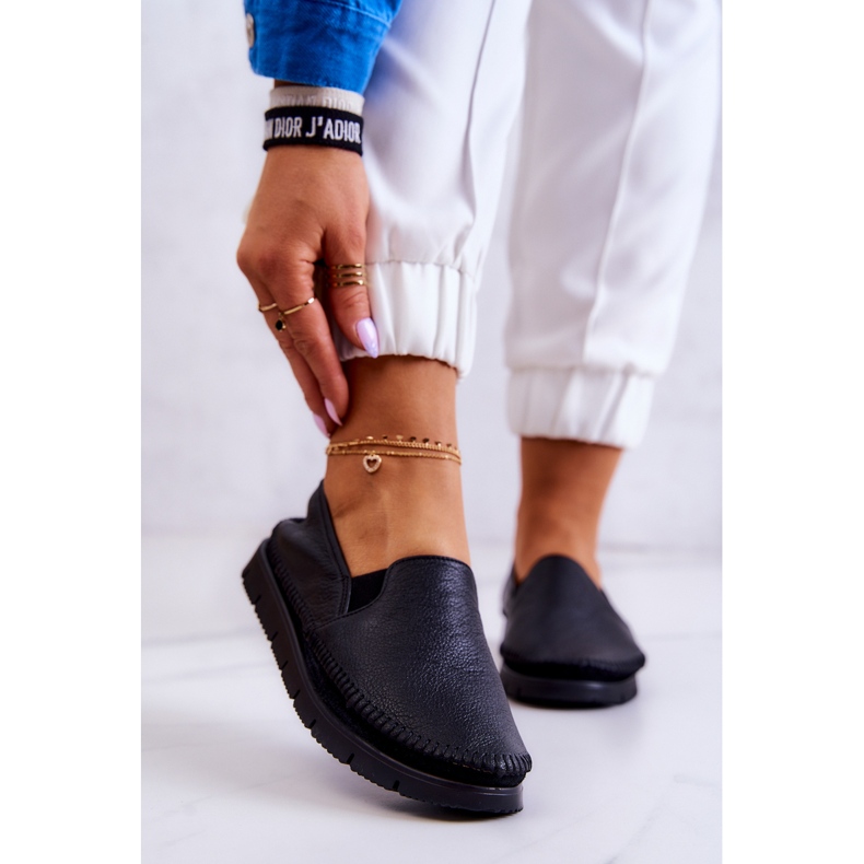 Pantofi Slip-On din piele de damă Maciejka 03512-01 Negru 1