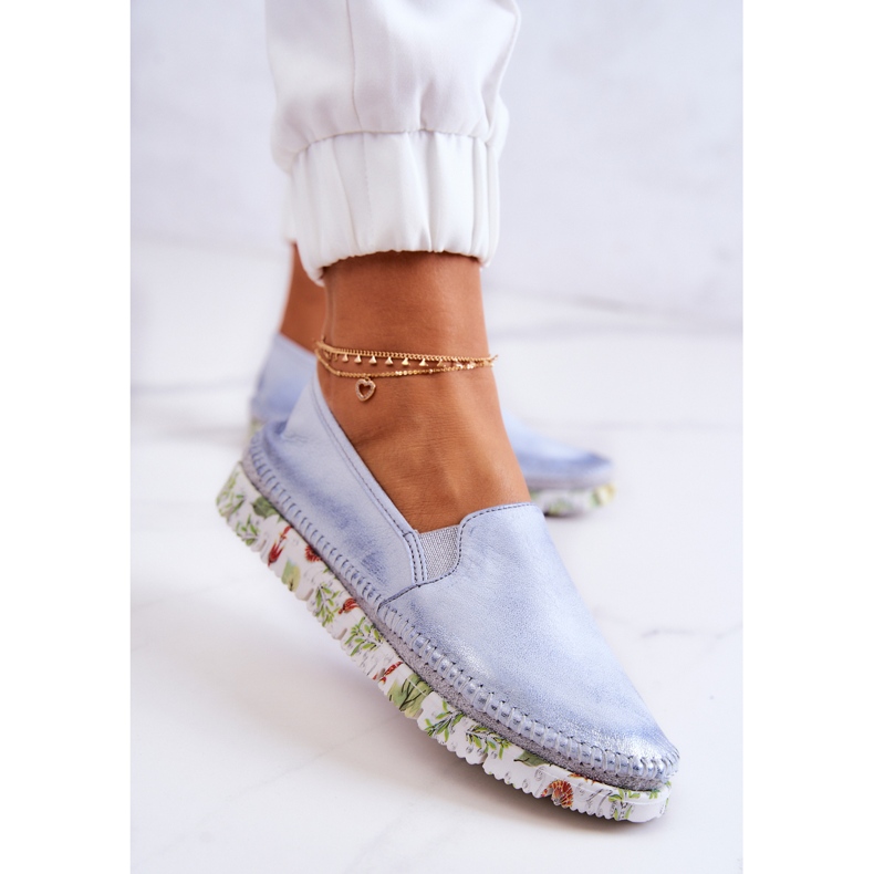 Pantofi Slip-On din piele de damă Maciejka 03512-40 Albastru deschis 2