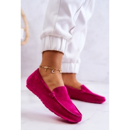Mocasini de dama din piele intoarsa Big Star JJ274656 fucsia roz 2