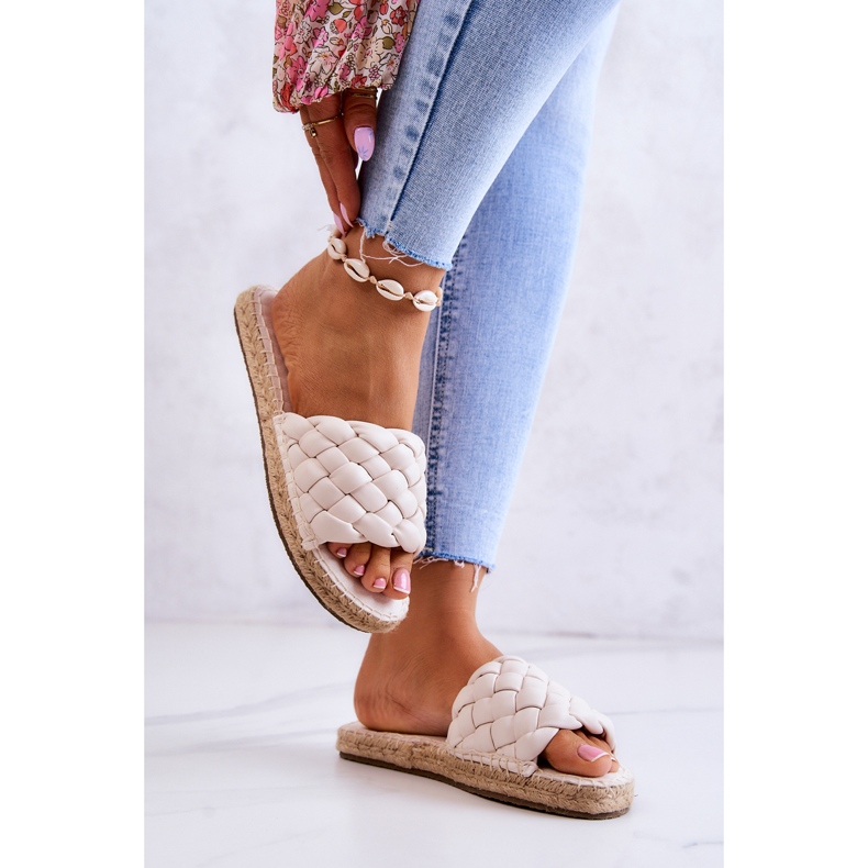 Papuci Impletiti Piele Big Star JJ274922 Bej 2