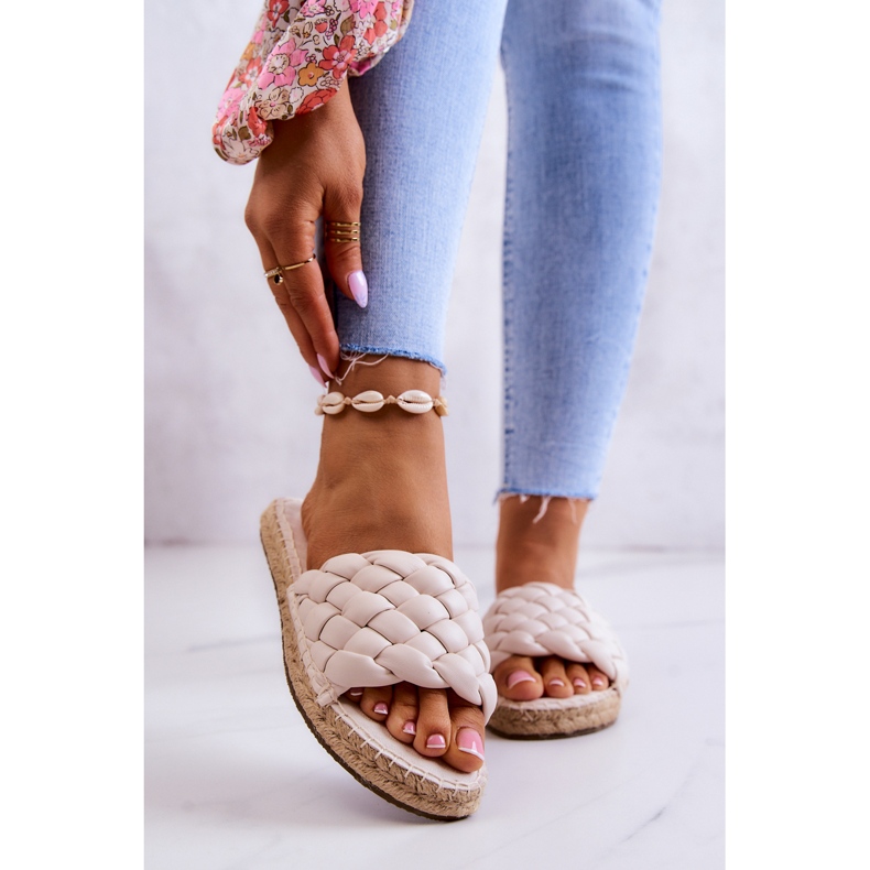 Papuci Impletiti Piele Big Star JJ274922 Bej 1