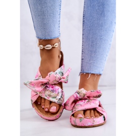 Papuci Clasici Cu Flori Big Star JJ274702 Roz multicolor 2 Papuci Clasici Cu Flori Big Star JJ274702 Roz multicolor 2