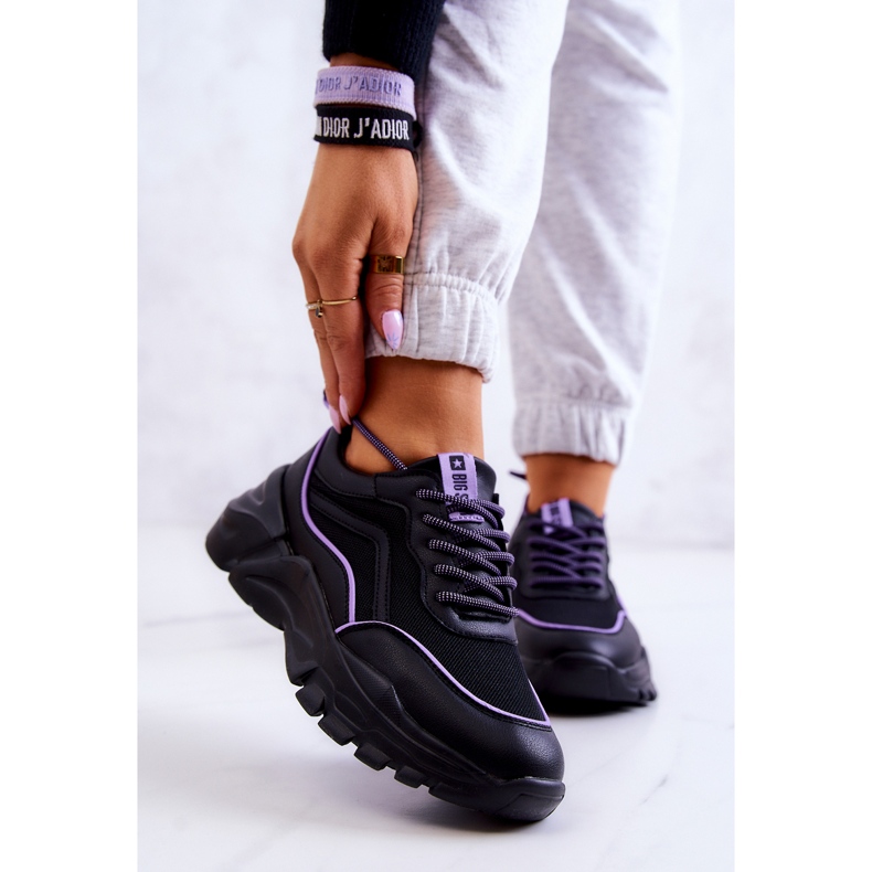 Memory Foam Big Star JJ274786 Pantofi sport negri negru violet 1