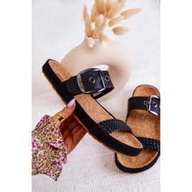 Papuci la modă cu cataramă Big Star JJ274730 Negru 1