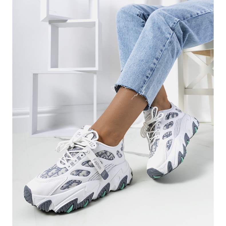 Adidasi albi de dama de la Melsen multicolor 1