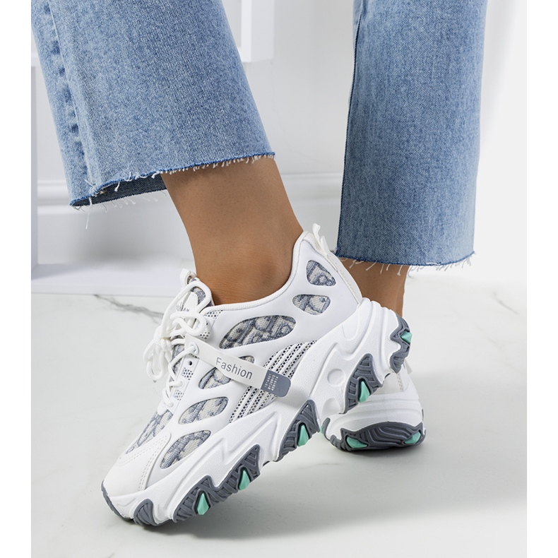 Adidasi albi de dama de la Melsen multicolor 2