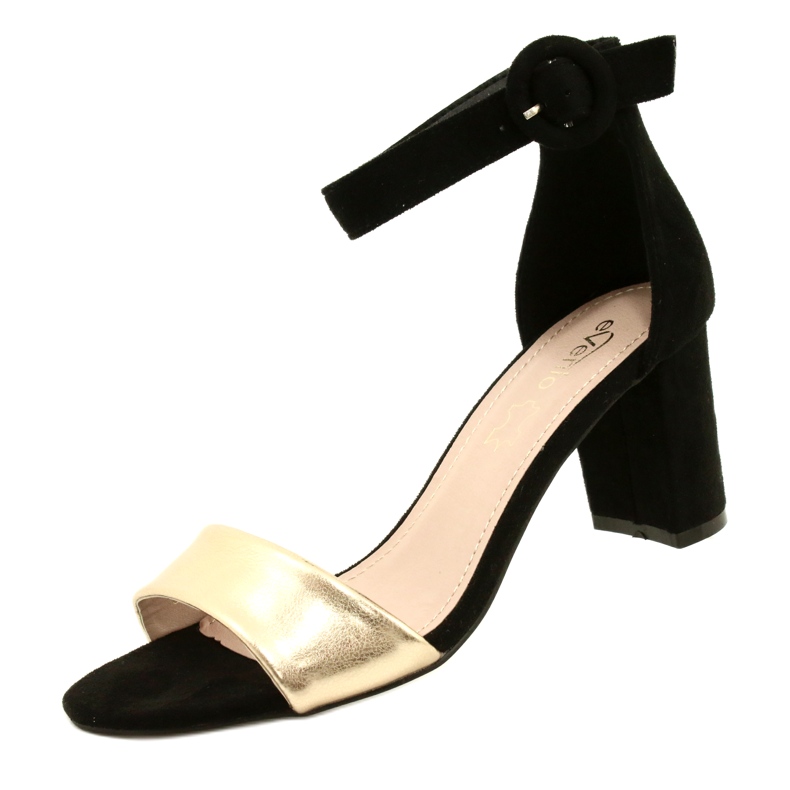 Sandale negre și aurii cu toc Evento 20SD98-1617 negru de aur 3