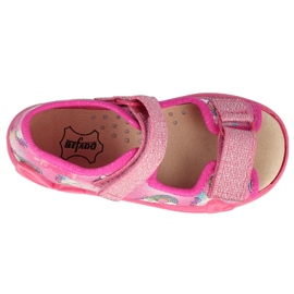 Papuci copii Befado cu inserție din piele 342P043 roz 3 Papuci copii Befado cu inserție din piele 342P043 roz 3