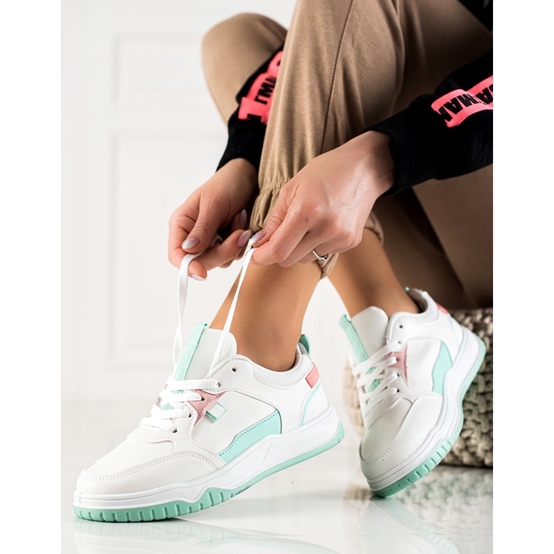 TRENDI Mentă Pantofi sport alb verde 1