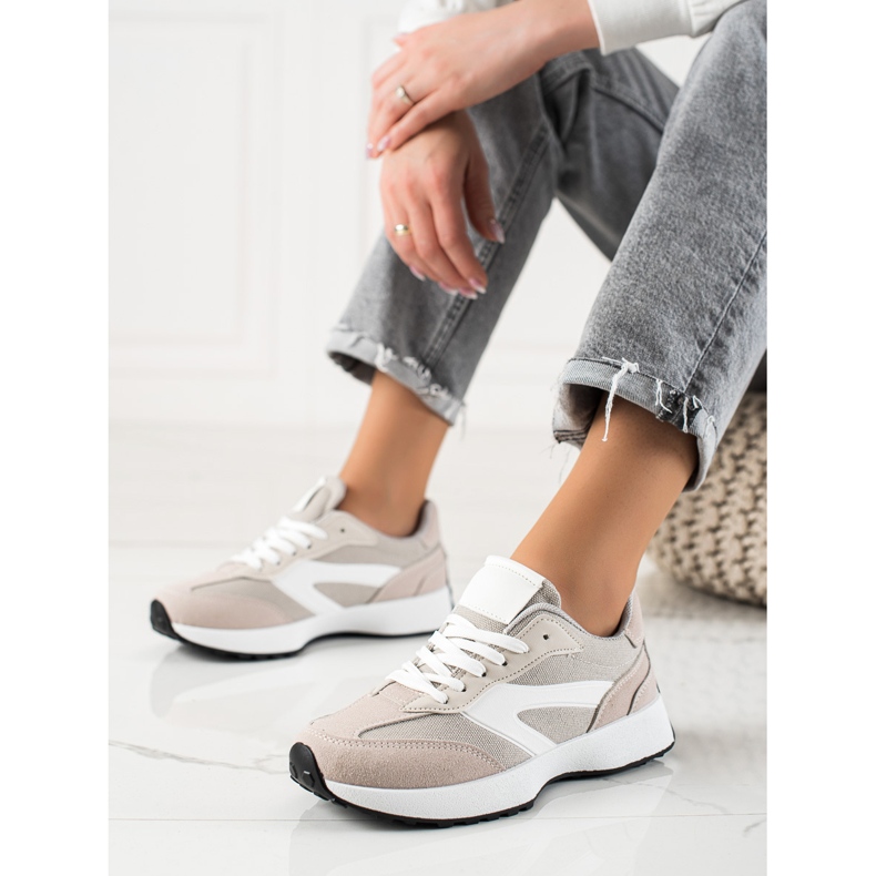 TRENDI Pantofi sport clasici bej 1