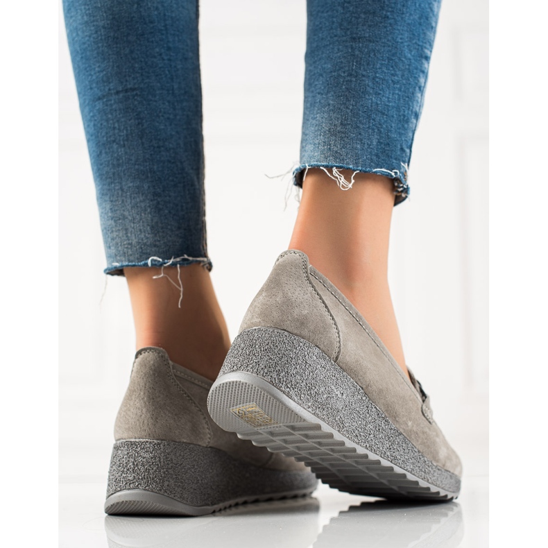 Filippo Pantofi din piele pe platformă gri 1