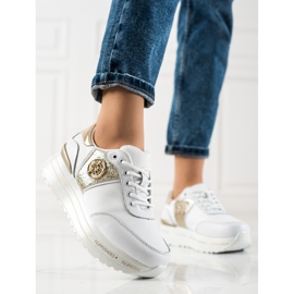 Filippo Adidași din piele la modă alb de aur 1