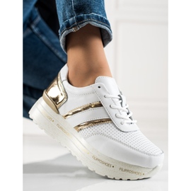 Filippo Adidași din piele albă de aur 1