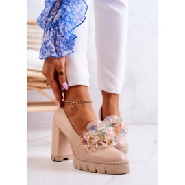 PA2 Pompe Elegante Cu Decoratie Uni Bej Caterine 1