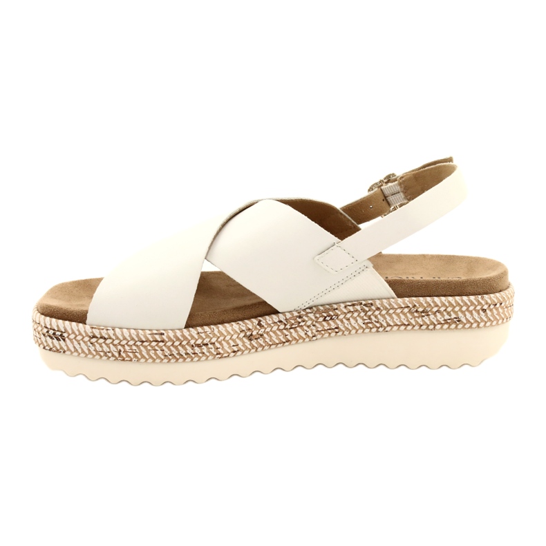 Sandale din piele caprice pe platformă 9-28712 102 Alb 1