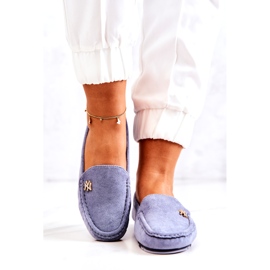 PS1 Mocasini de piele intoarsa de dama albastri Madelyn albastru 4