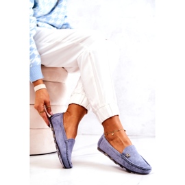 PS1 Mocasini de piele intoarsa de dama albastri Madelyn albastru 2