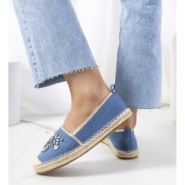 Espadrile albastre cu zirconiu Block cubic albastru 2