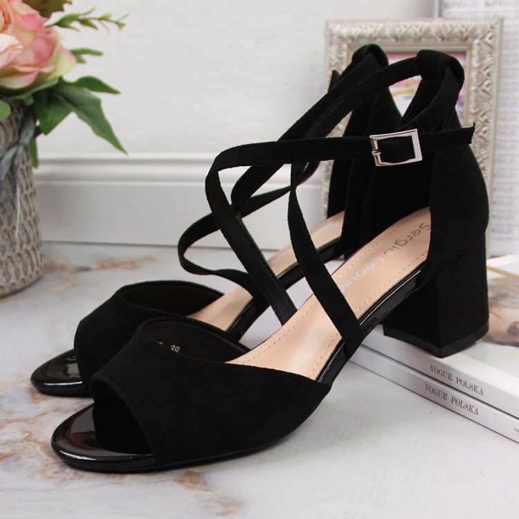 Sandale pe post de Sergio Leone W SK367A negru 2