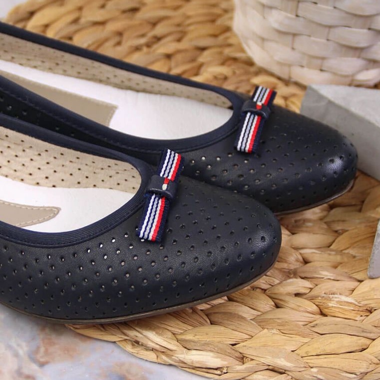 Rieker W RKR532 balerini ajurati bleumarin albastru marin 2